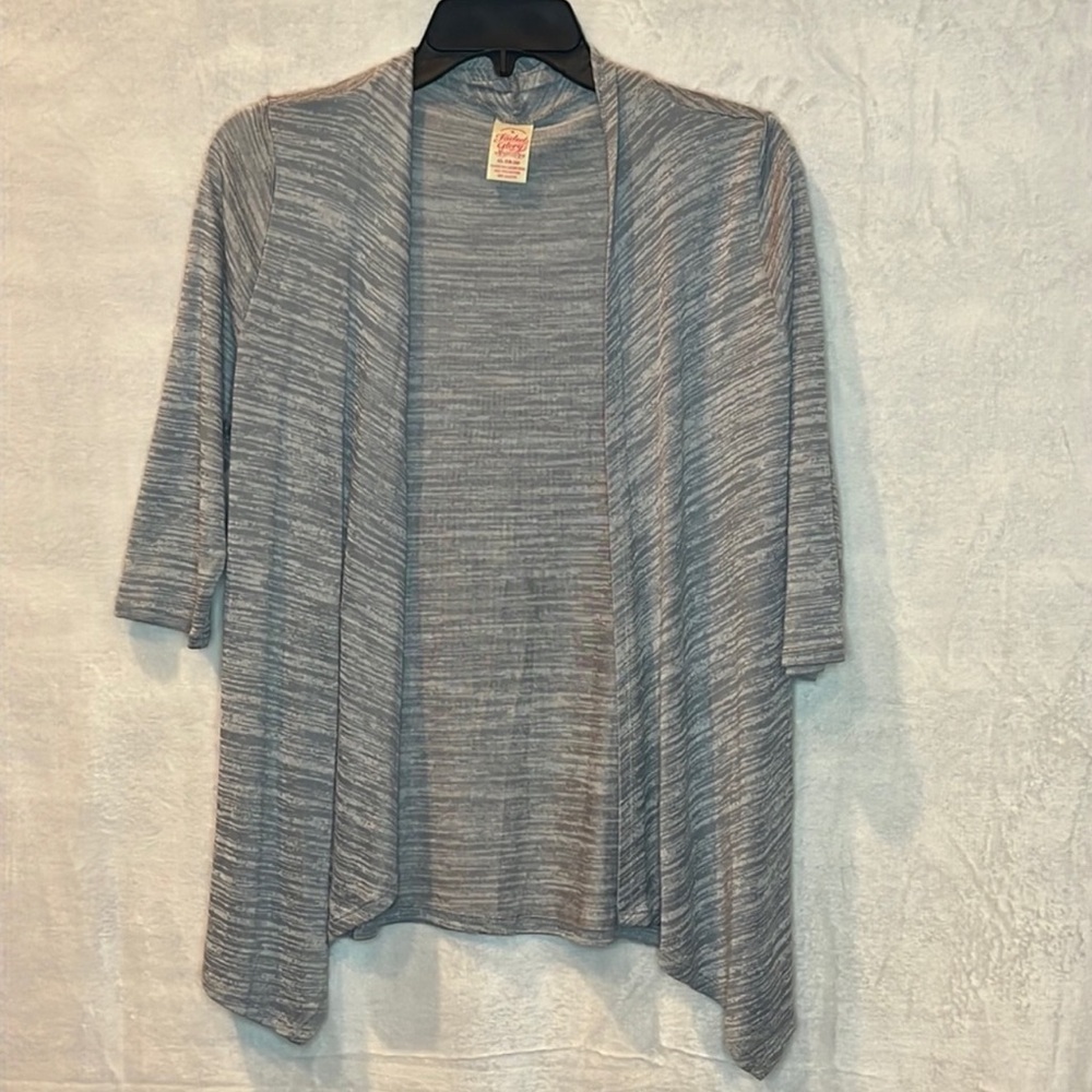NWOT Faded Glory Girl's Size XS 4-5 Gray 3/4 Sleeve Open Front Cardigan